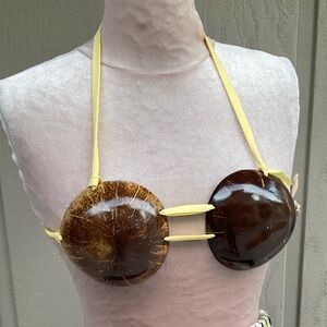 Coconut shell bikini or bra top handmade tropical summer vacation Hawaiian OS